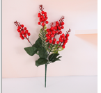 Cành hoa nhũ màu đỏ tươi phụ kiện trang trí các ngày lễ tết lễ hội