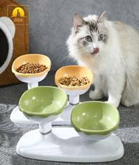 Bát sứ đựng thức ăn cho chó, mèo Pipitao Original Boxed Cream,18 cm