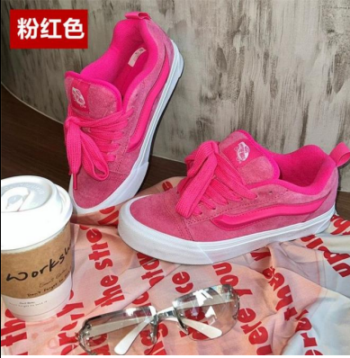 Đôi giày Vans Knu Skool màu hồng mẫu mới nhất sỉ lẻ tại kho xưởng Hà Nội