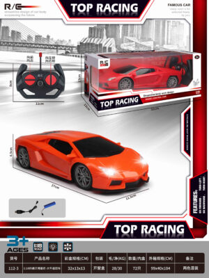 Xe ô tô điều khiển từ xa Lamborghini bốn chiều có đèn màu đỏ và cam