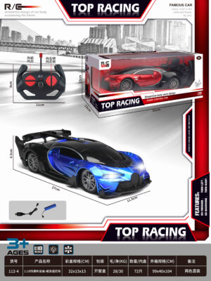 Xe điều khiển từ xa Bugatti bốn chiều xoay có đèn