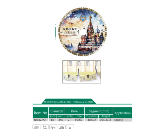 Vật liệu lưỡi cắt kim cương granit bền bỉ mới nhất