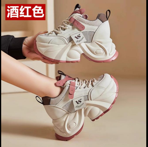 Giày Thể Thao Nữ Độn Đế Hack Dáng Chất Da Mềm Đế Cao mẫu mới nhất tại xưởng