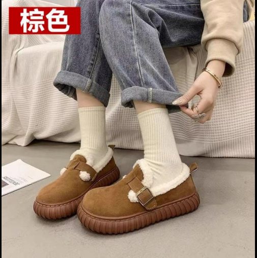 Giày lười màu đông có lót lông dành cho nữ mẫu mới nhất