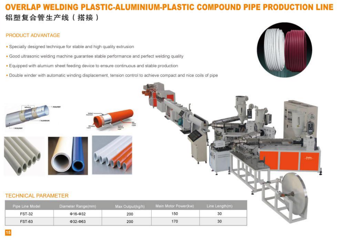 Dây chuyền sản xuất ống hợp chất nhựa-nhôm hàn chồng lên nhau mới nhất
