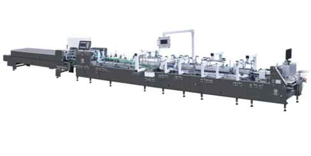 Hình ảnh cho thấy một máy dán gấp (folder-gluer) đa dạng mẫu mã