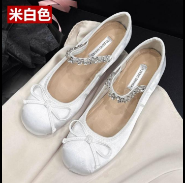 Giày búp bê vải satin đính đá đa dạng mẫu mã tại xưởng kho Hà Nội