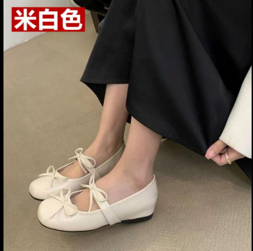 Giày búp bê mũi tròn kèm nơ xinh xắn mẫu mới nhất