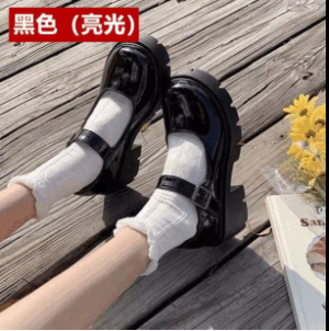 Đôi giày Mary Jane đế thô màu đen theo phong cách Lolita mới nhất
