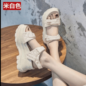 Giày sandal đế gồ quai dán hàng xin sandal đế cao 6cm siêu xịn