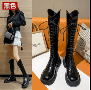 Giày Bốt martin Cổ Cao Đến Đầu Gối Thời Trang Xuân Thu 2023 Phong Cách Mới Cho Nữ