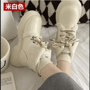 Đôi bốt đi tuyết màu trắng ngà mới dành cho phụ nữ sỉ lẻ giày dép tại xưởng