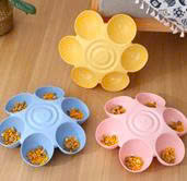 Bát ăn đa năng hình hoa cho thú cưng - 3 Màu,6 bát, kích thước 35*8cm.