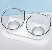 Bát đôi hình mặt mèo trong suốt nghiêng phong cách người nổi tiếng A+ Boxed Internet - Màu trắng trong