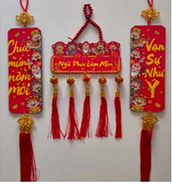 Phụ kiện trang trí tường đón lộc xuân  Dây treo Tết phúc – lộc – thọ