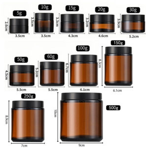 Chai kem thủy tinh màu nâu, chai bảo vệ chống sáng dày, chai nhỏ mỹ phẩm gel lô hội, chai kem mắt, chai kem dưỡng da mới nhất