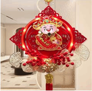 Dải treo thần tài Tết lắc lư gọi tài lộc, cầu may mắn có kèm móc treo ông địa ông tiền mẫu mới