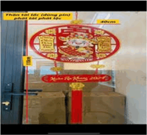 Dải treo thần tài Tết lắc lư gọi tài lộc, cầu may mắn có kèm móc treo Thần tài Cát Tường mới