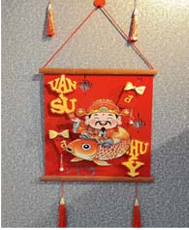 Trang treo tường Cưỡi cá mang lại may mắn cho Thần tài mẫu mới nhất đẹp nhất Kho Hà Nội