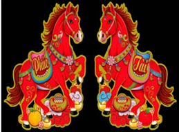 Nhãn dán cửa câu đối ngựa đỏ dán cửa kính cửa nhà mẫu mới nhất