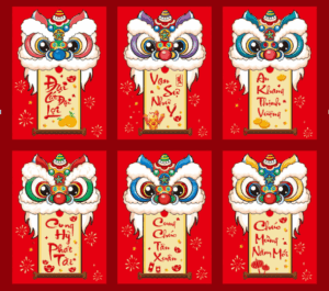 Lì xì kì lân nhiều màu nhiều lời chúc mẫu mới nhất giá tại xưởng kho Hà Nội