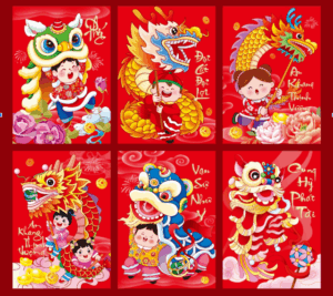 Lì xì hình trẻ em vui nhộn mẫu mới nhất dành cho lễ tết nguyên đán