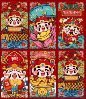 Lì xì phong cách cổ truyền  Lì xì họa tiết dân gian