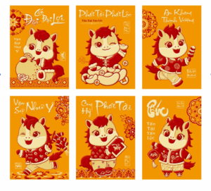 Bộ Lì Xì Chữ Việt Nam Dòng Giấy Việt mẫu mới nhất