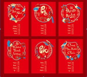 Lì xì xuân chúc chữ phúc lộc thọ - mới nhất