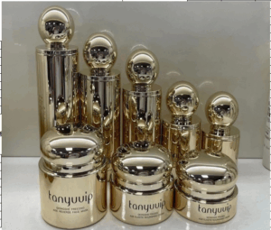 Lọ thủy tinh sơn vàng đụng mĩ phẩm mới nhất