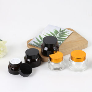 Hũ kem thủy tinh tùy chỉnh, chai đựng mỹ phẩm vai nghiêng, hũ kem dưỡng da mặt màu nâu, chai mẫu 30g/50g bán buôn mới nhất