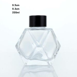 Chai hương thơm đa giác thời trang, tinh dầu trong nhà màu sắc có thể tùy chỉnh 200ml trong suốt