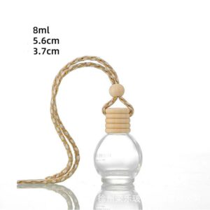Nước hoa xịt phòng ô tô bằng thủy tinh cao cấp có dây treo, đèn khuếch tán tinh dầu ô tô có nắp gỗ, chai đựng nước hoa, chai rỗng, nguồn cung cấp độc quyền mới nhất