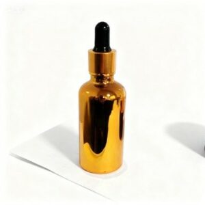 Chai thủy tinh mạ điện, chai bảo mỹ phẩm vòng vàng đầu nhựa đen chai mạ vàng thủy tinh mới nhất