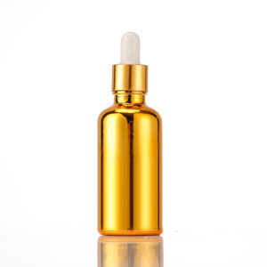 Chai xịt tinh dầu mạ vàng, chai xịt toner , chai thủy tinh mạ điện vòng vàng đầu nhỏ bằng nhựa trắng chai mạ vàng thủy tinh mới nhất