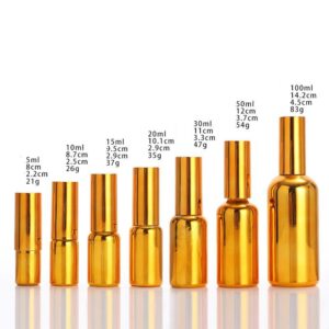 Chai xịt tinh dầu mạ vàng, chai xịt toner 50ml đầu lotion vàng chai mạ vàng thủy tinh mới nhất