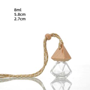 Nước hoa xịt phòng ô tô bằng thủy tinh cao cấp có dây treo, đèn khuếch tán tinh dầu ô tô có nắp gỗ, chai đựng nước hoa, chai rỗng, nguồn cung cấp độc quyền mẫu mới nhất