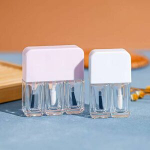 Chai thủy tinh trong suốt hai đầu bán buôn xuyên biên giới, 5ml, chai đựng mỹ phẩm và chăm sóc móng có cọ