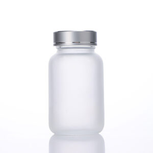 Chai thủy tinh trong suốt đựng thực phẩm bổ sung chai mờ nắp bạc mới nhất