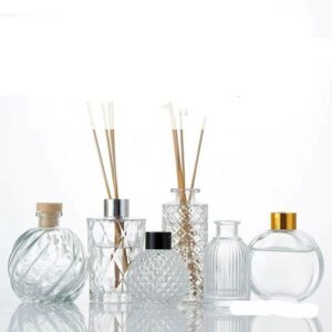 Chai tinh dầu La Mã có sẵn, chai rỗng, chai thủy tinh đơn giản, chai tinh dầu có hoa khô mẫu mới nhất