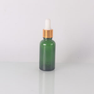 Chai tinh dầu nhỏ màu xanh lá 10ml, chai thủy tinh nguyên chất, chai tinh mỹ phẩm vòng vàng sáng đầu nhựa trắng chai thủy tinh mới nhất