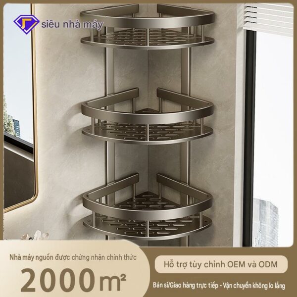 Kệ góc phòng tắm nhiều tầng kèm móc