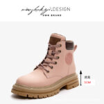 Boots nữ đế dày lót lông phong cách Anh