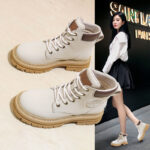 Boots nữ đế dày lót lông phong cách Anh