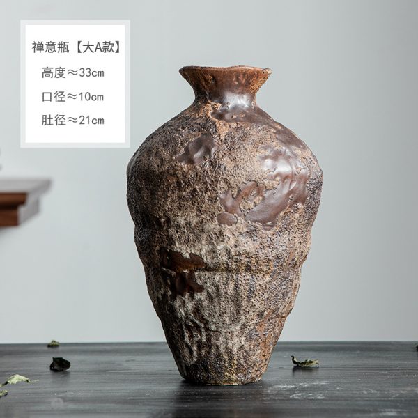 Bình hoa gốm sứ thiền ý dáng chum cổ
