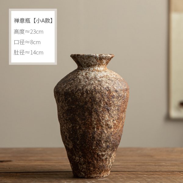 Bình hoa gốm sứ thiền ý dáng chum cổ