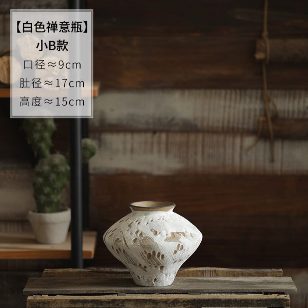 Bình hoa gốm sứ thiền ý dáng chum cổ