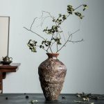 Bình hoa gốm sứ thiền ý dáng chum cổ
