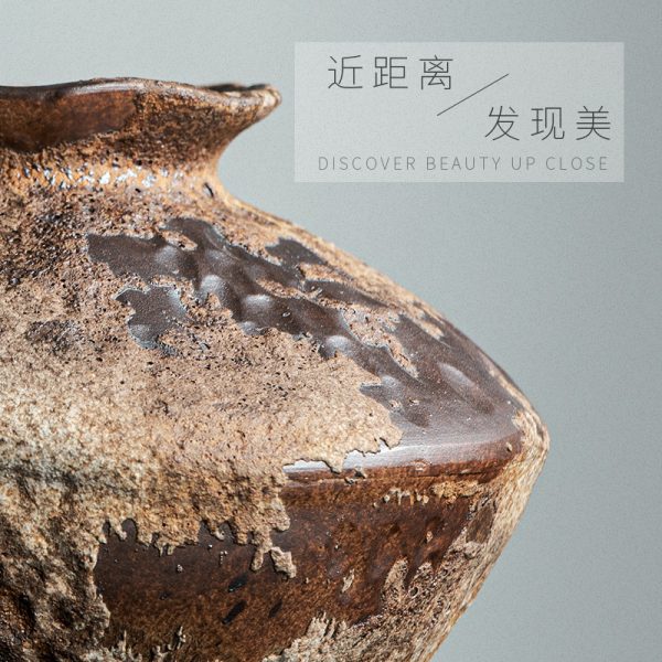 Bình hoa gốm sứ thiền ý dáng chum cổ