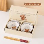 Bộ bát đũa sứ hộp quà họa tiết dễ thương